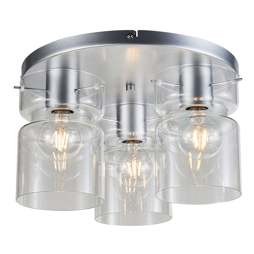 Camden Semi Flush Ceiling Light- Grey/ Silver/ Copper Finishes
