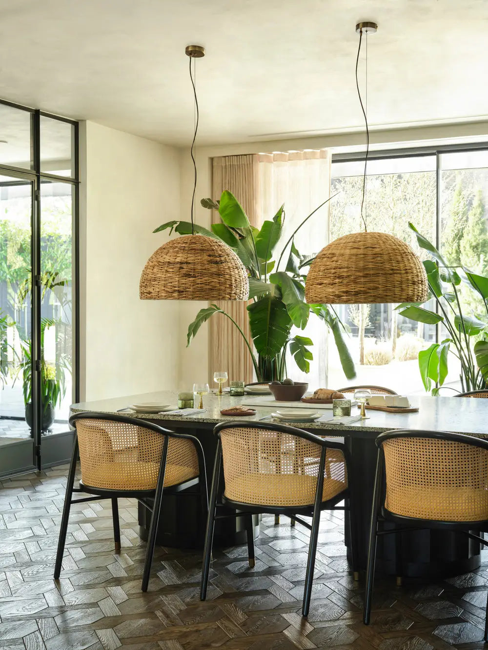 Sea Grass Giant Dome Pendant Light- Natural