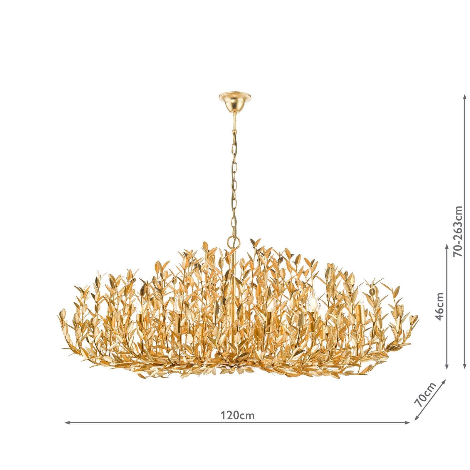 Silvius 9/12 Light Oval Pendant Gold Leaf