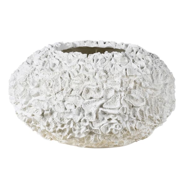 Hand Made Textured Coral Vase - White