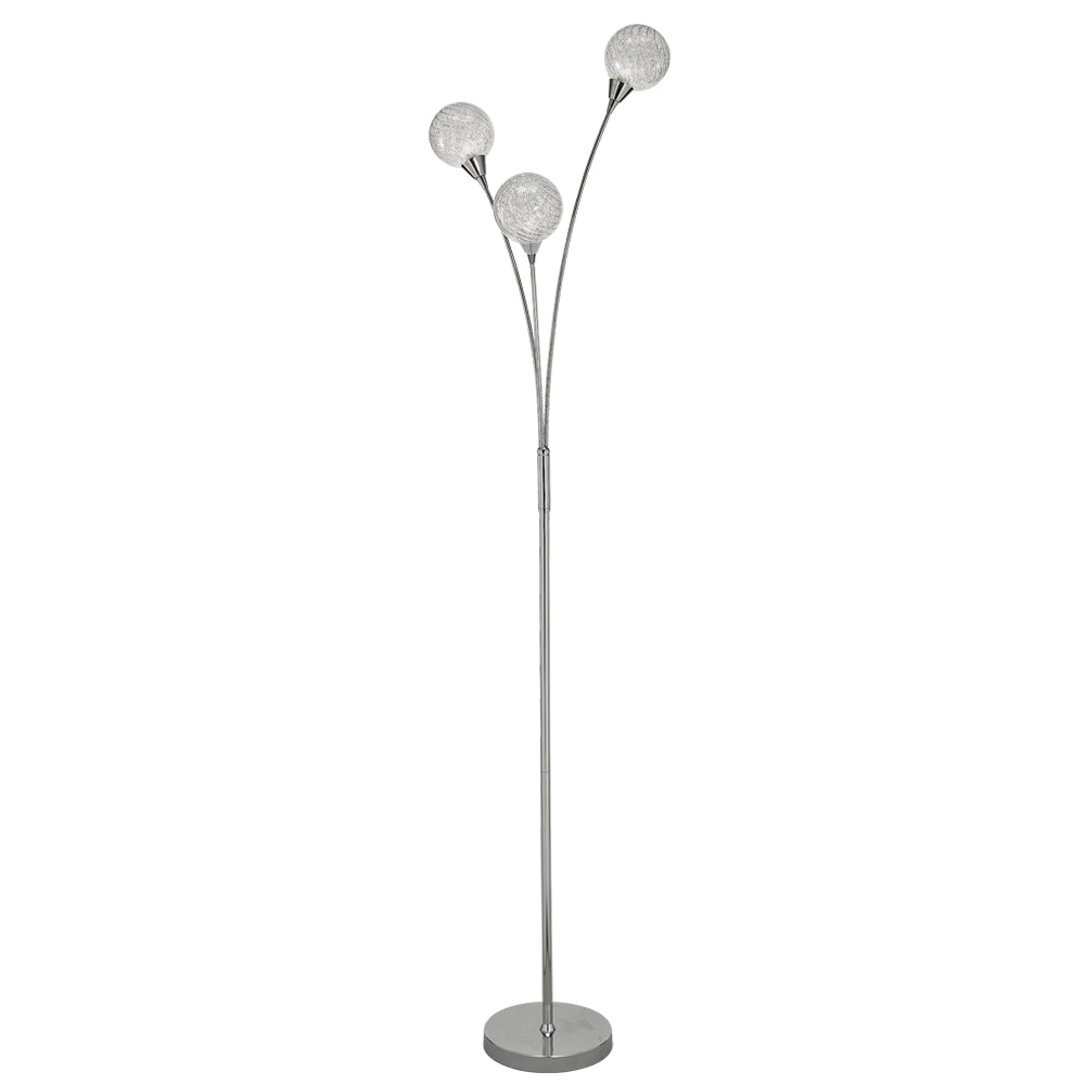 Electron 3Lt Floor Lamp - Chrome Finish