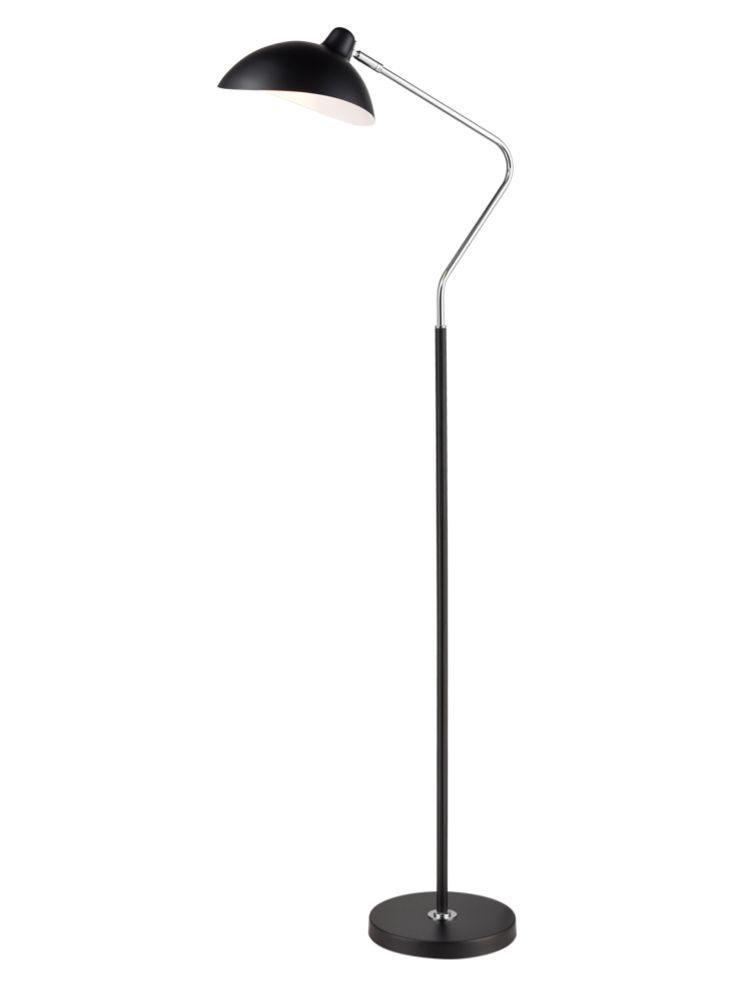 Forge Standard Floor Lamp E27 Matt White/Matt Black  & Chrome Finish