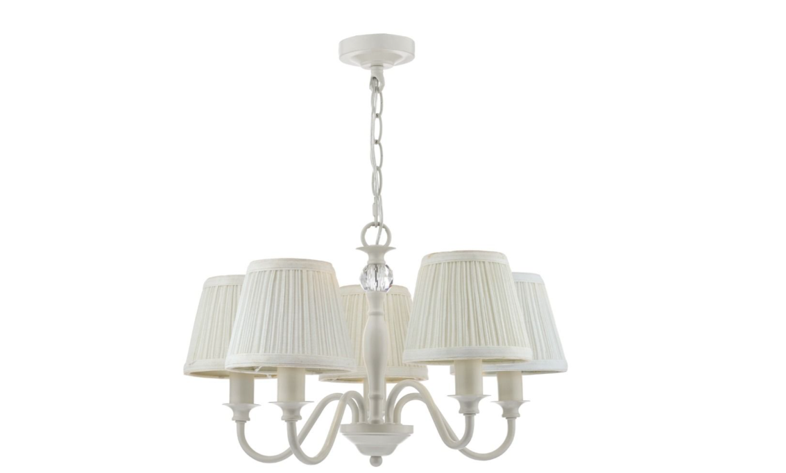 Ellis 5Lt Multi-Arm Pendant - Ivory with Shades