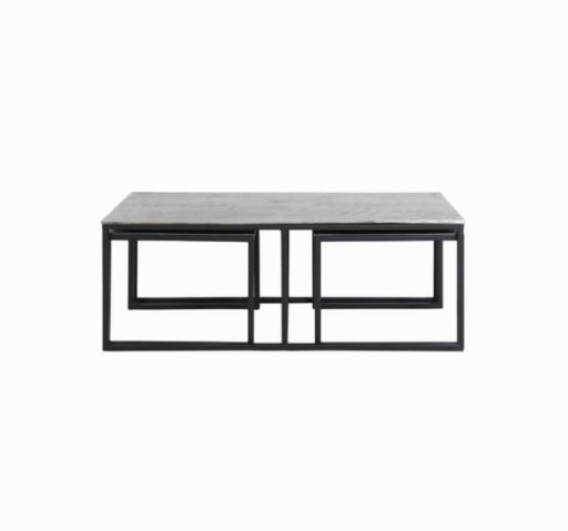 Kumalu Coffee Table- Antique Bronze & Silver Finishes
