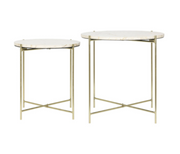 Besot Side Table- Marble Brown Gold