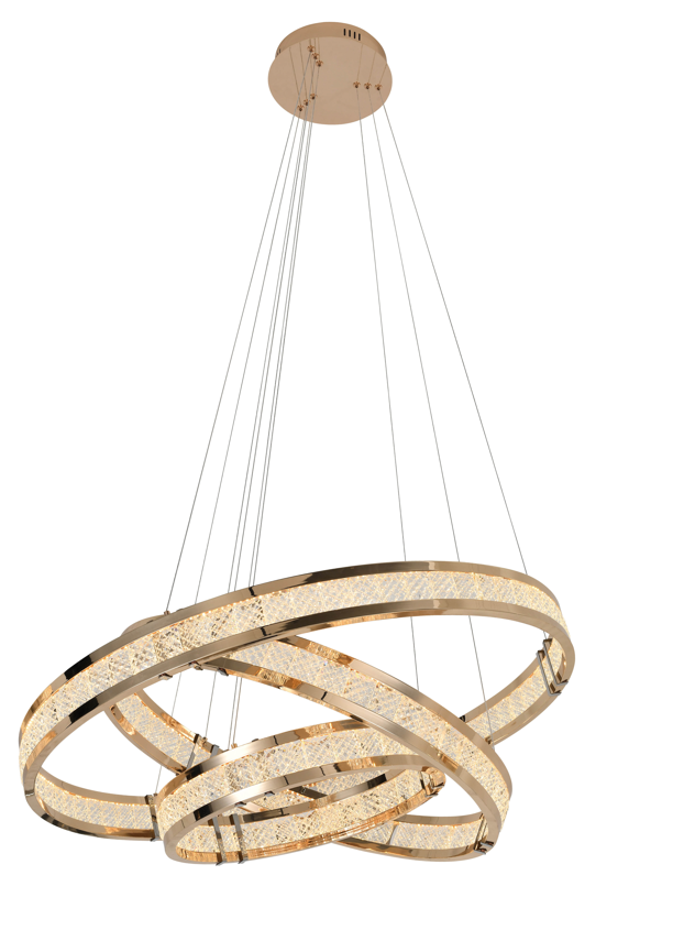 Lorian  3 Rings Ceiling Light-Gloss Golden Finish