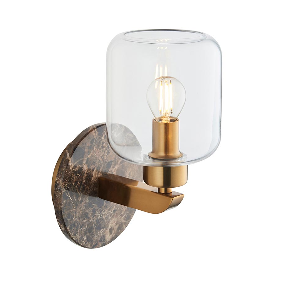 Travi Ribbed/ Clear Wall Light-  Various Base Finishes