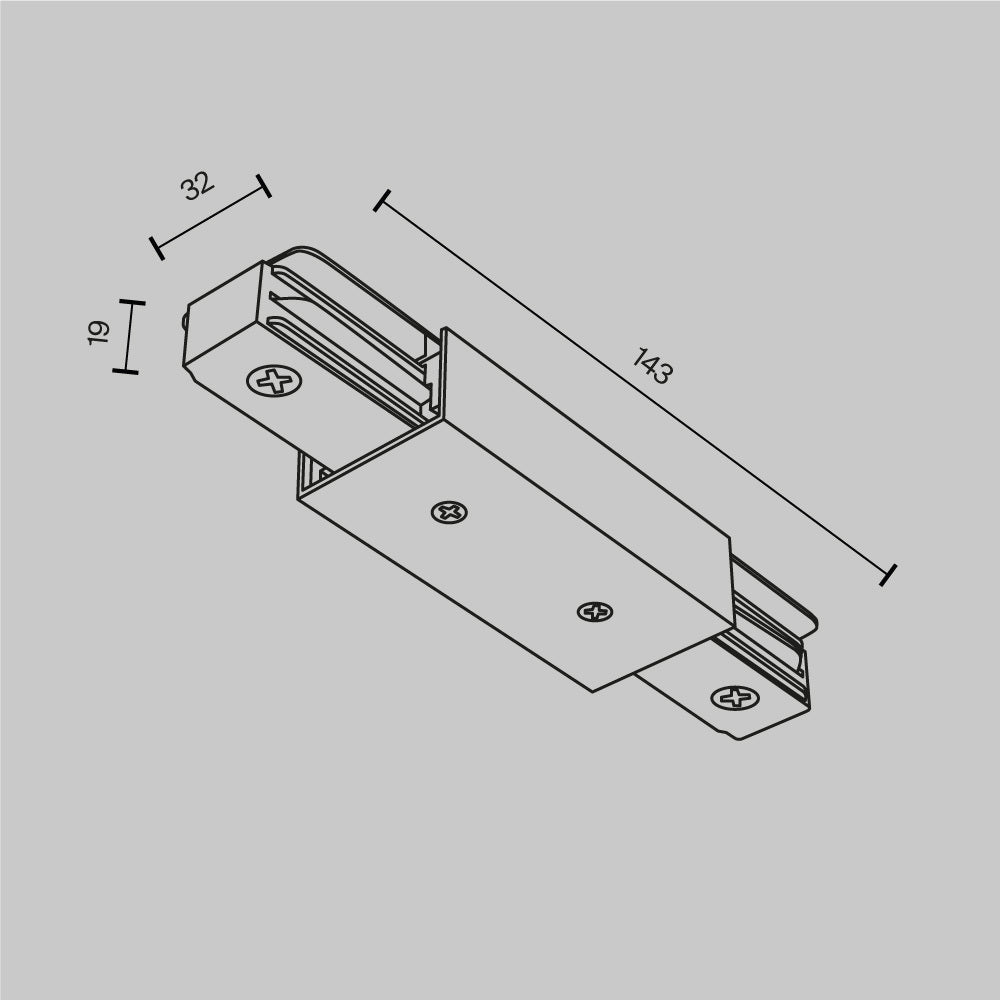 Medium power connector Unity Components for surface-mounted track system