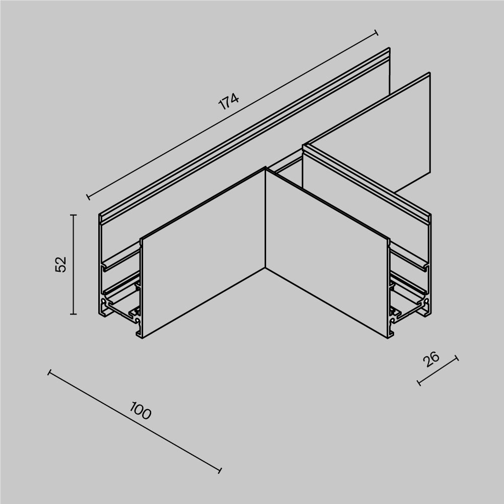 T-connector Exility surface-mounted