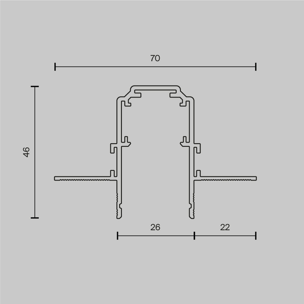 Track Exility recessed mounting track for plasterboard