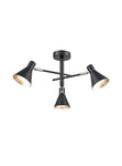 Focus 3/6Lt Indoor Semi Flush Ceiling Light - Black & Silver/Black & Gold Finish