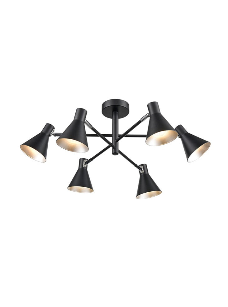 Focus 3/6Lt Indoor Semi Flush Ceiling Light - Black & Silver/Black & Gold Finish
