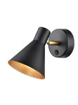 Focus 1/2Lt Wall Bracket - Black & Gold Finish
