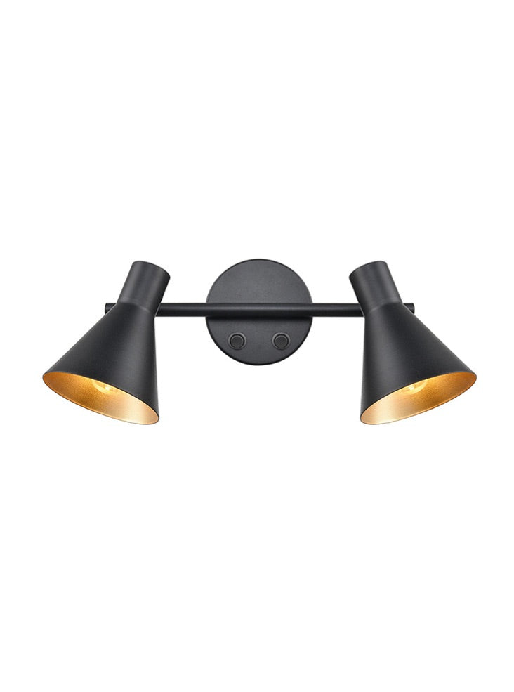 Focus 1/2Lt Wall Bracket - Black & Gold Finish