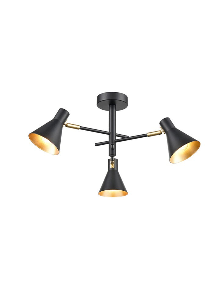 Focus 3/6Lt Indoor Semi Flush Ceiling Light - Black & Silver/Black & Gold Finish