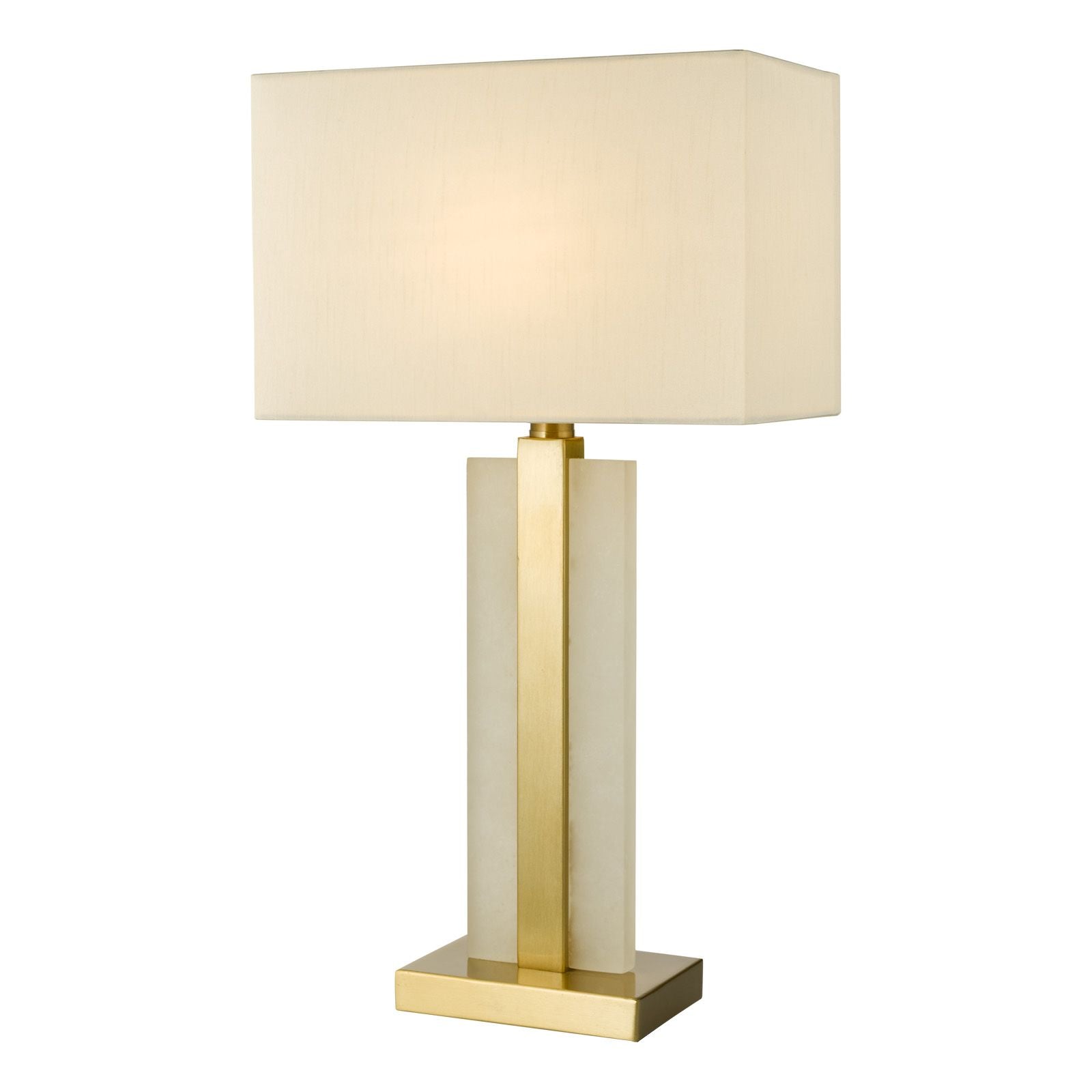 Tokori Table Lamp-  Alabaster and Brushed Gold With Shade
