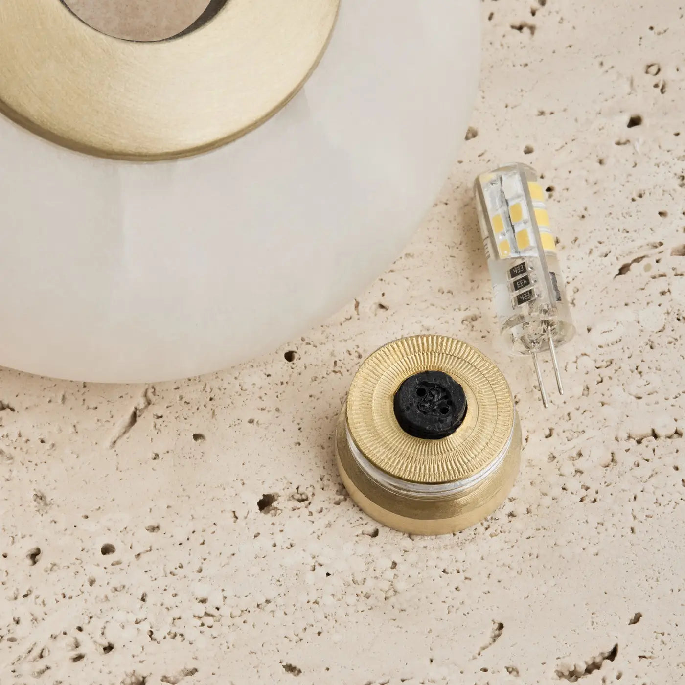Travertine & Alabaster Diffuser Wall Light - 10 inch - Natural