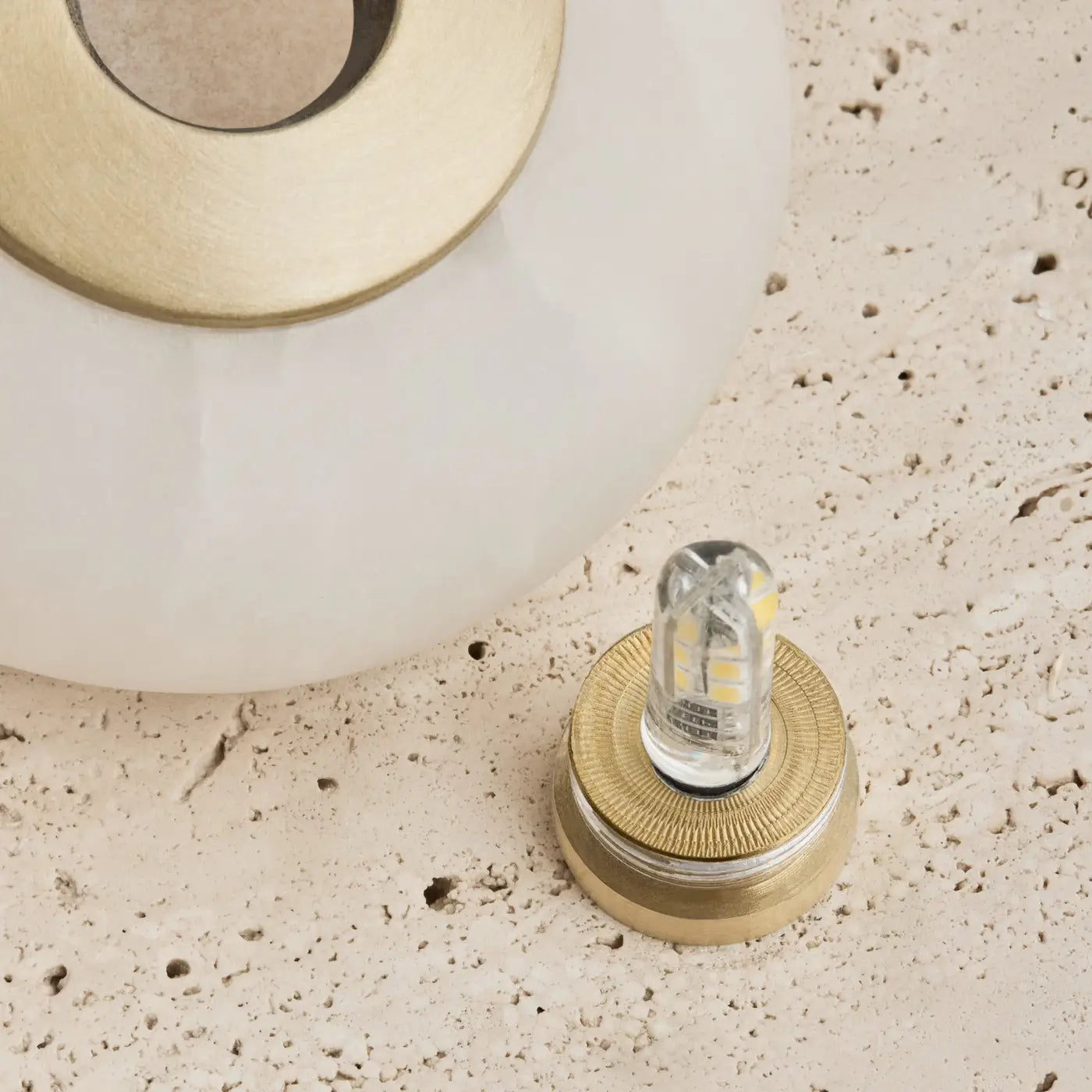 Travertine & Alabaster Diffuser Wall Light - 10 inch - Natural