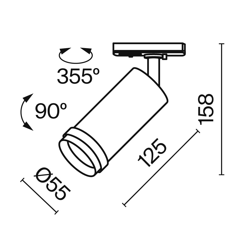 Focus Unity Zoom Track Luminaire -Integrated LED Non Dimmable