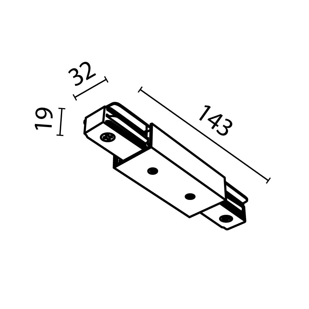 Medium power connector Unity Components for surface-mounted track system
