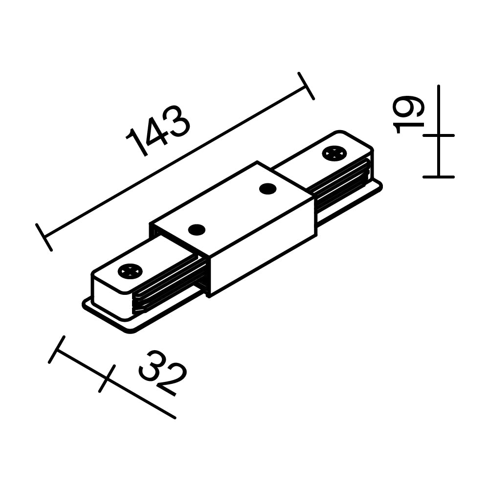 Medium power connector Unity Components for surface-mounted track system