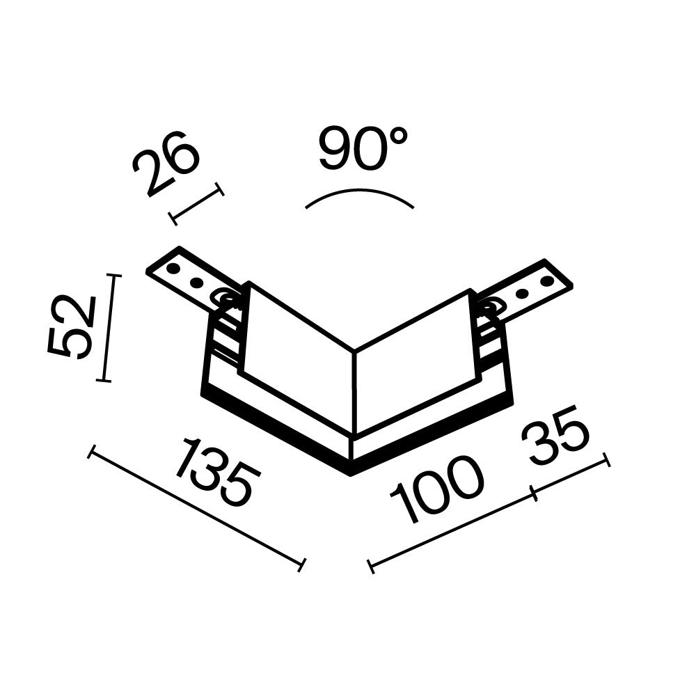 L-connector Exility surface-mounted
