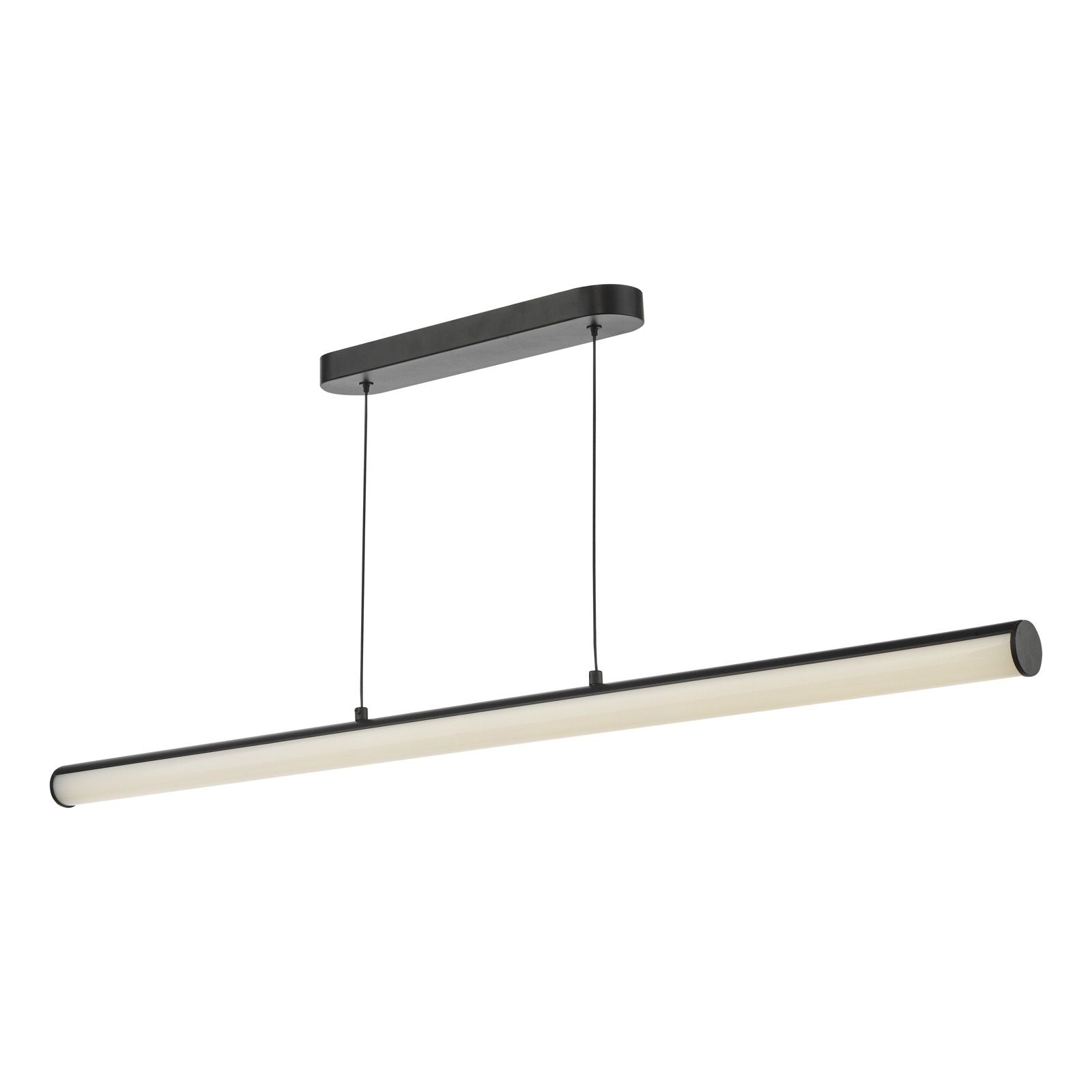 Tube LED Bar Pendant Light-  Satin Black and Opal