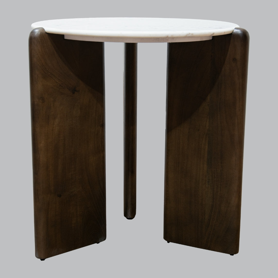 Tarian Side Table - Marble & Wood