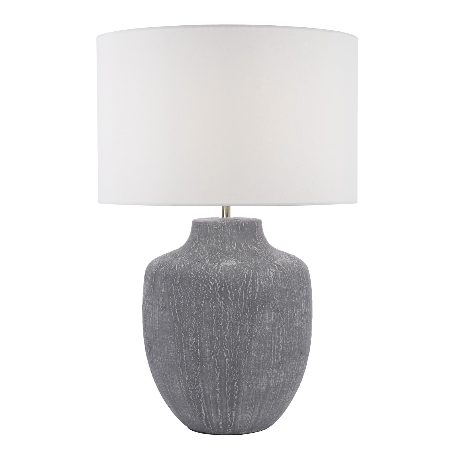 Udine Table Lamp Grey Ceramic With Shade E27