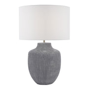 Udine Table Lamp Grey Ceramic With Shade E27