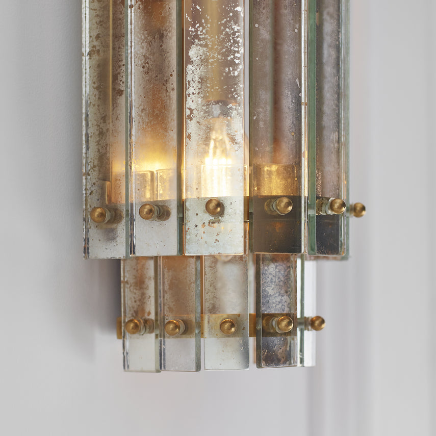 Cadence Tiered Sconce- Antique Brass/ Polished Nickel
