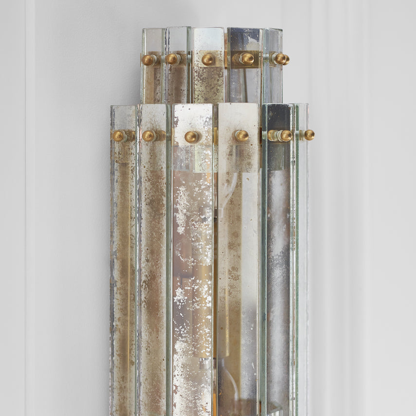 Cadence Tiered Sconce- Antique Brass/ Polished Nickel