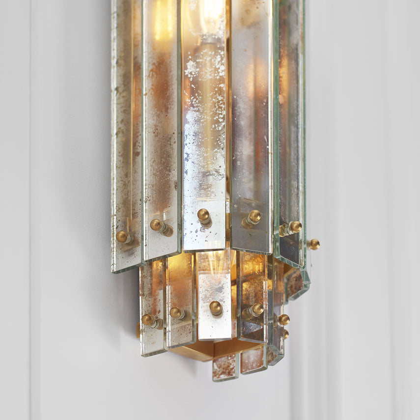 Cadence Tiered Sconce- Antique Brass/ Polished Nickel