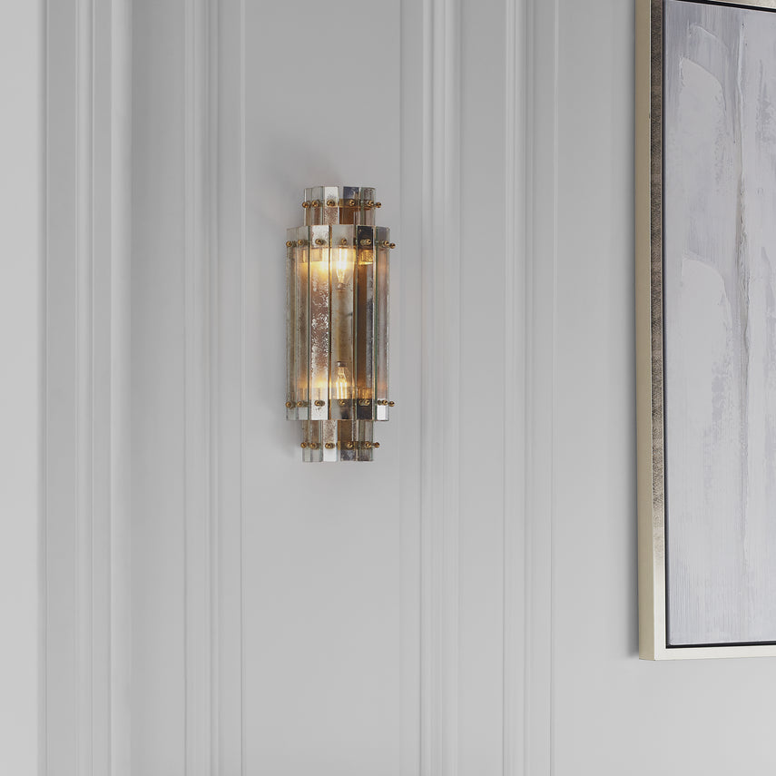 Cadence Tiered Sconce- Antique Brass/ Polished Nickel