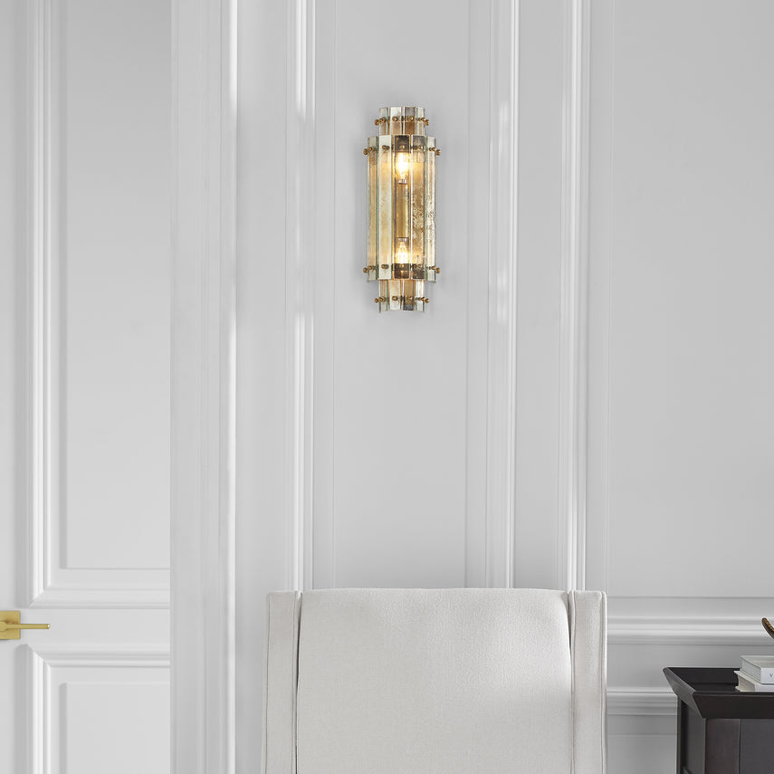 Cadence Tiered Sconce- Antique Brass/ Polished Nickel