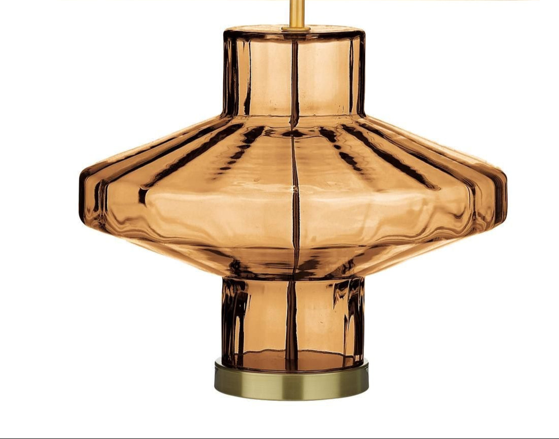 Vienna Table Lamp Tobacco Glass/ Moss Glass-  Base Only