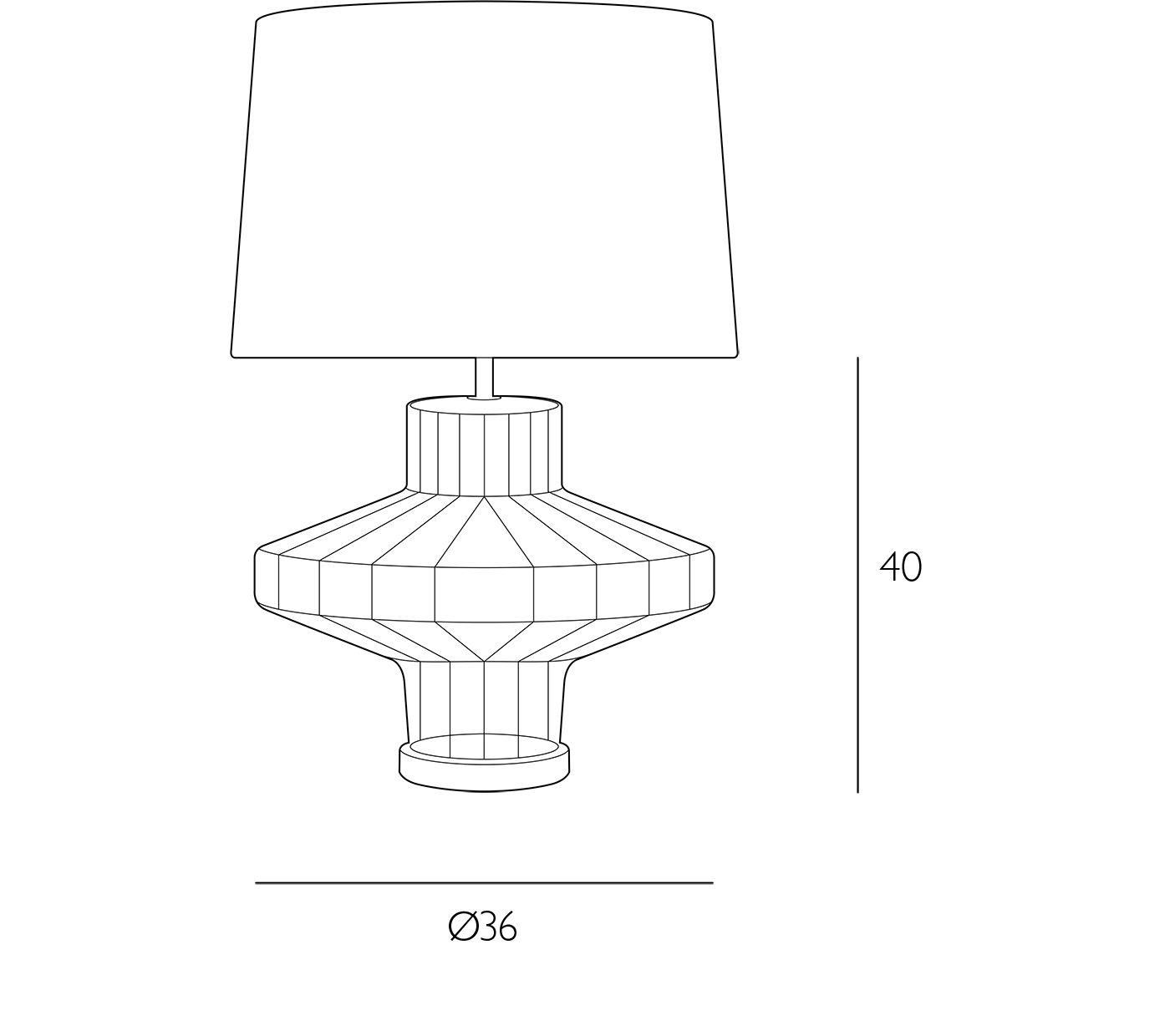 Vienna Table Lamp Tobacco Glass/ Moss Glass-  Base Only