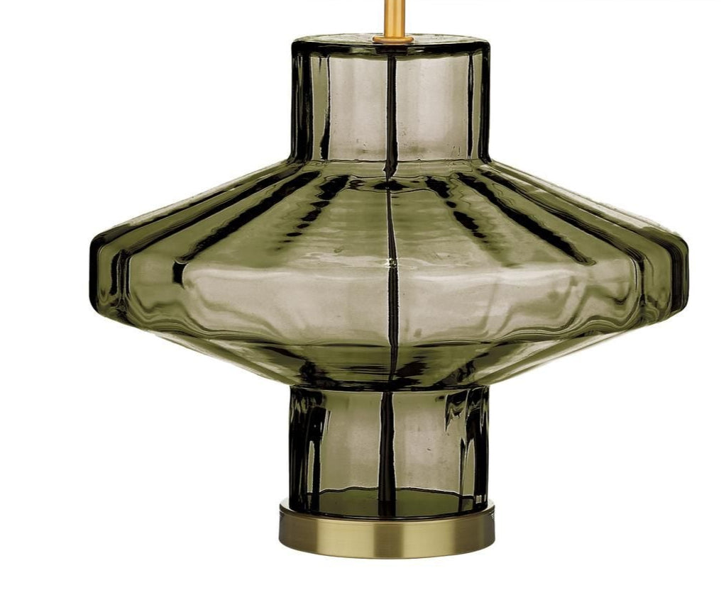 Vienna Table Lamp Tobacco Glass/ Moss Glass-  Base Only