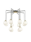 Dual 12lt Double Height Ceiling Light -  Black & Gold Finish