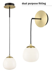 Dual 1lt Ceiling/Wall Light -  Black & Gold Finish