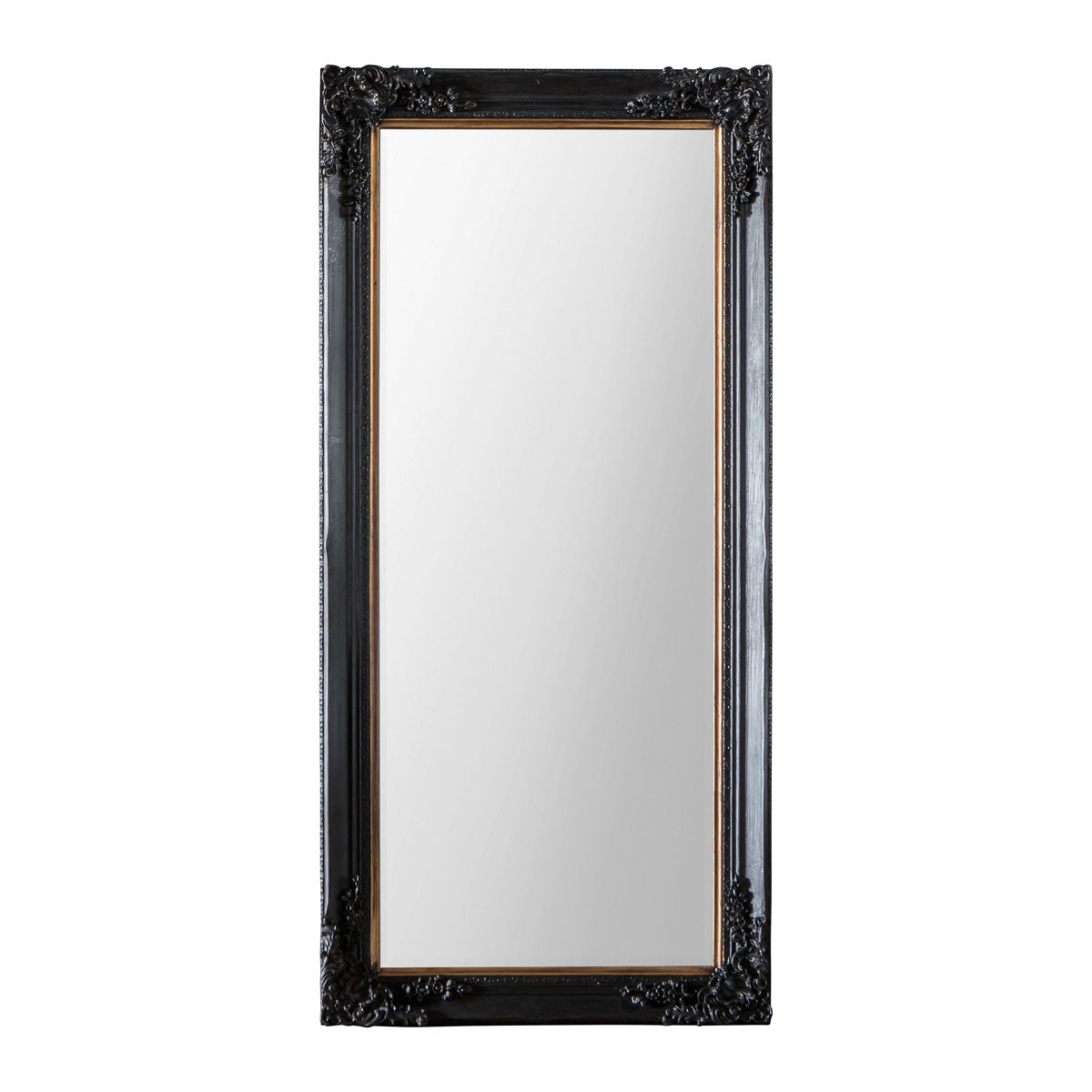 Harrelson Leaner Mirror Antique Black W610 x D70 x H1480mm