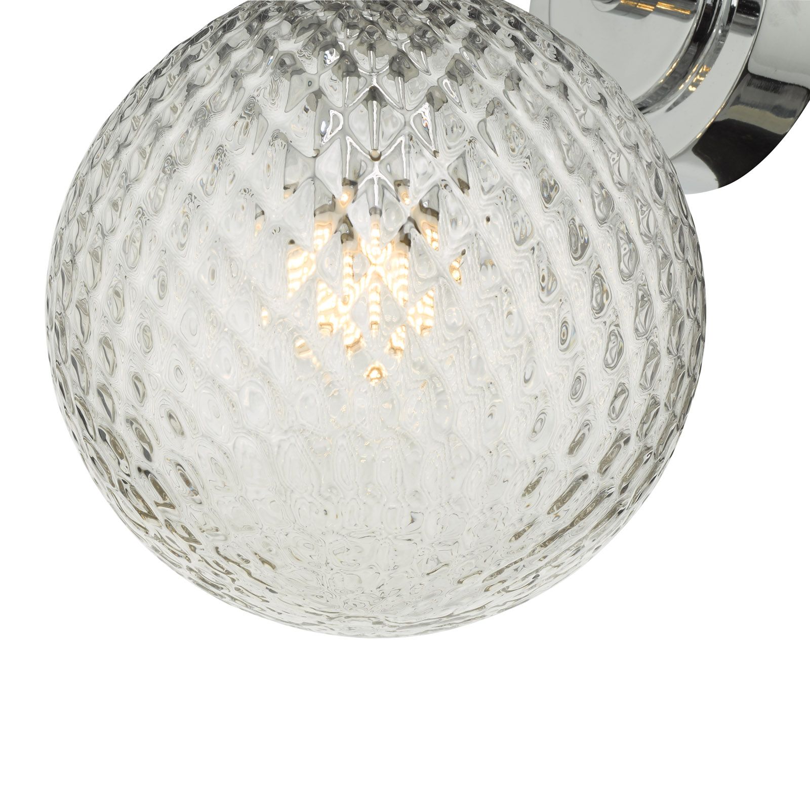 Wayne Bathroom Wall Light Polished Chrome/Matt Black Glass IP44