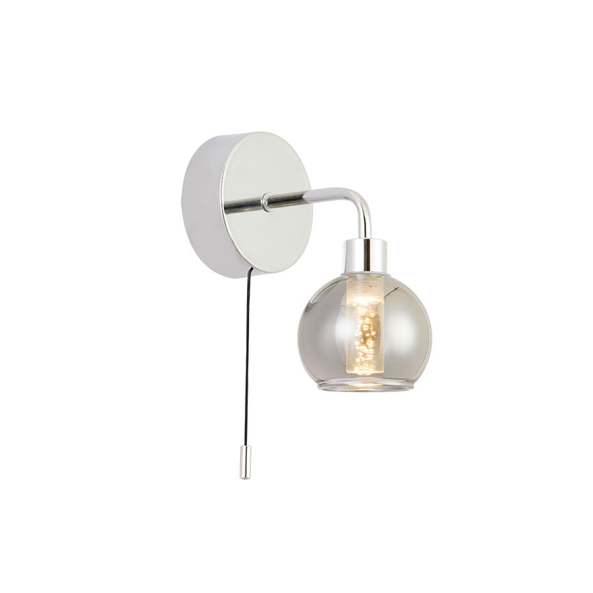 Reyna 1Lt Bathroom Wall Light IP44 - Polished Chrome/Satin Brass
