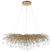 Ariana 15Lt Gold Branch Chandelier with Clear Glass Droplet