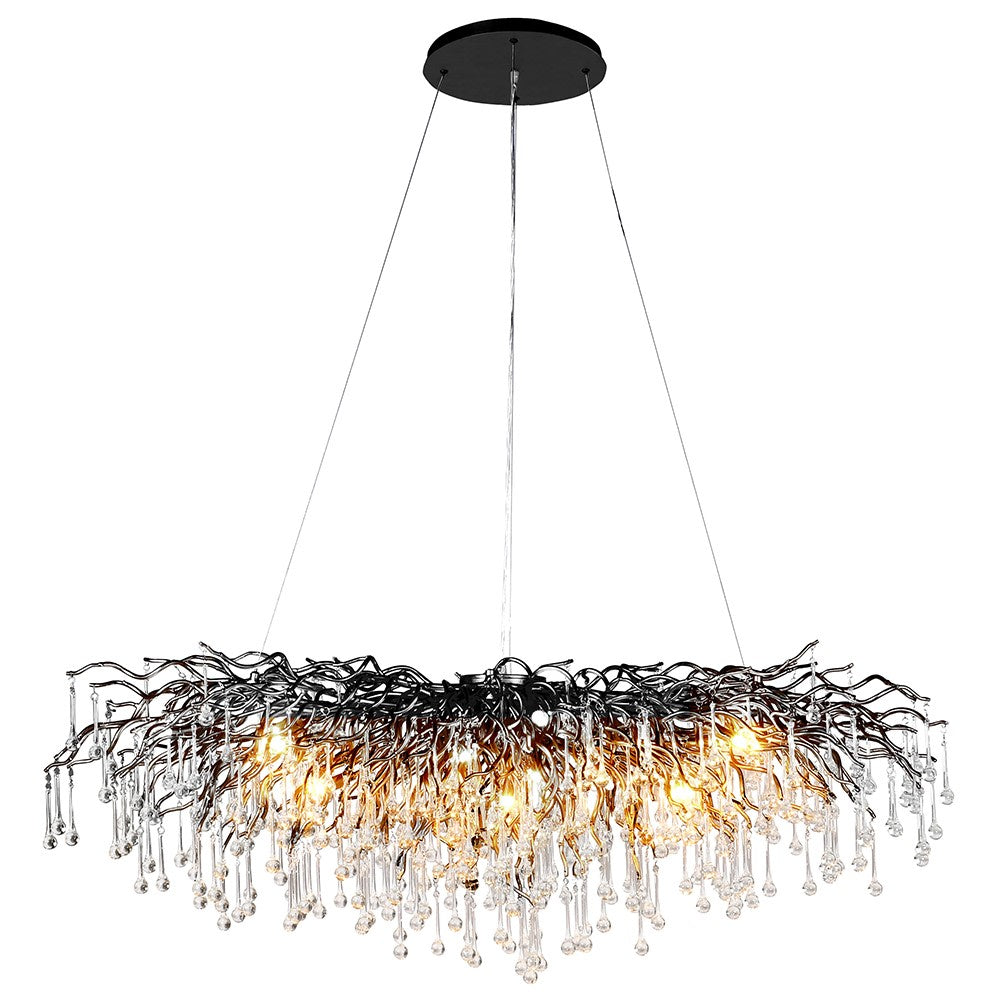 Saanich Clear Glass Droplet Chandelier