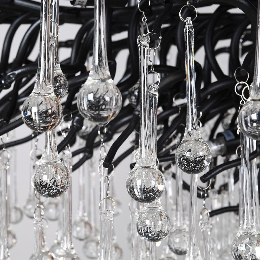 Saanich Clear Glass Droplet Chandelier