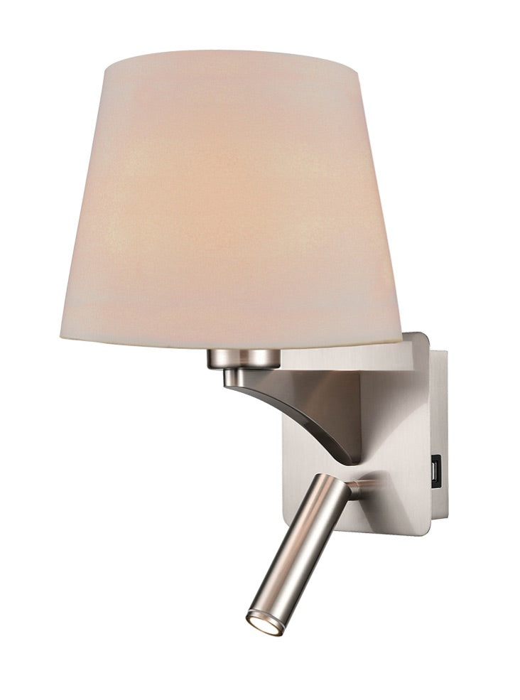 Iver USB Charger Wall Light - Tapered Shade