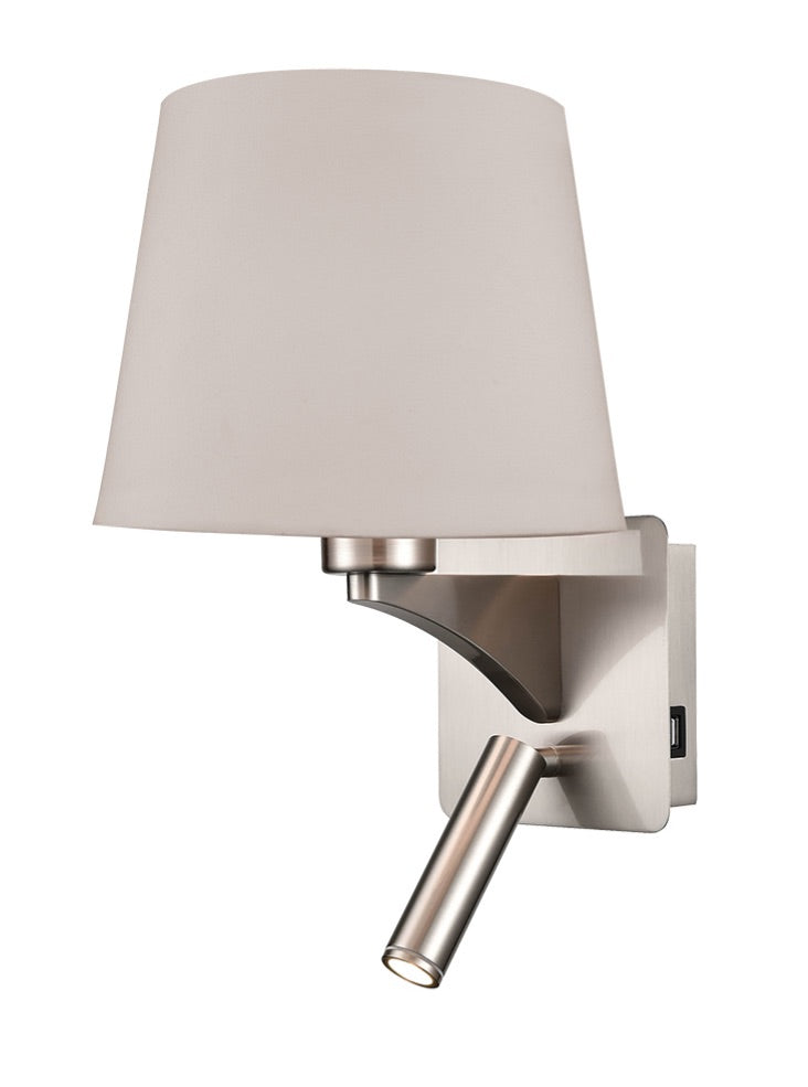 Iver USB Charger Wall Light - Tapered Shade