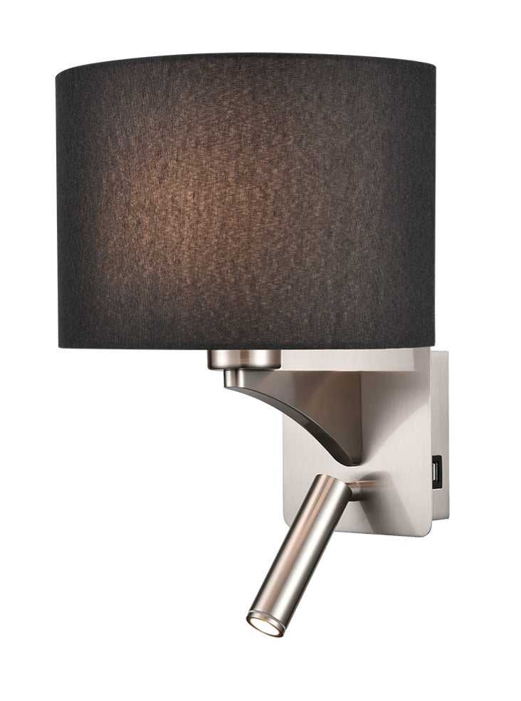 Iver USB Charger Wall Light - Curved Shade