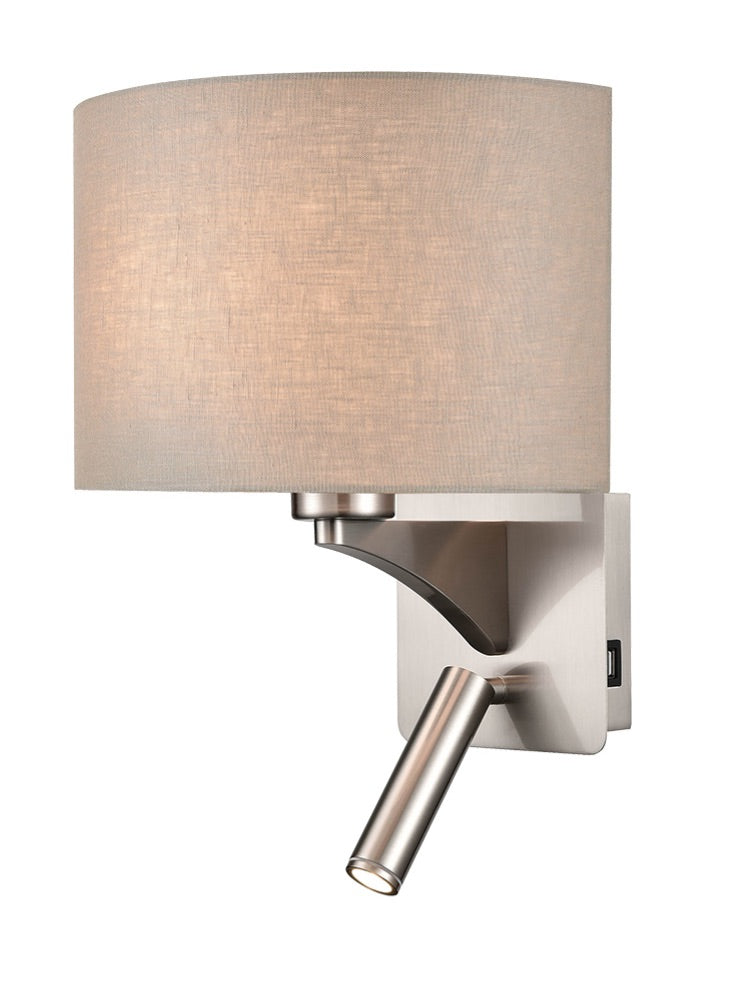 Iver USB Charger Wall Light - Curved Shade